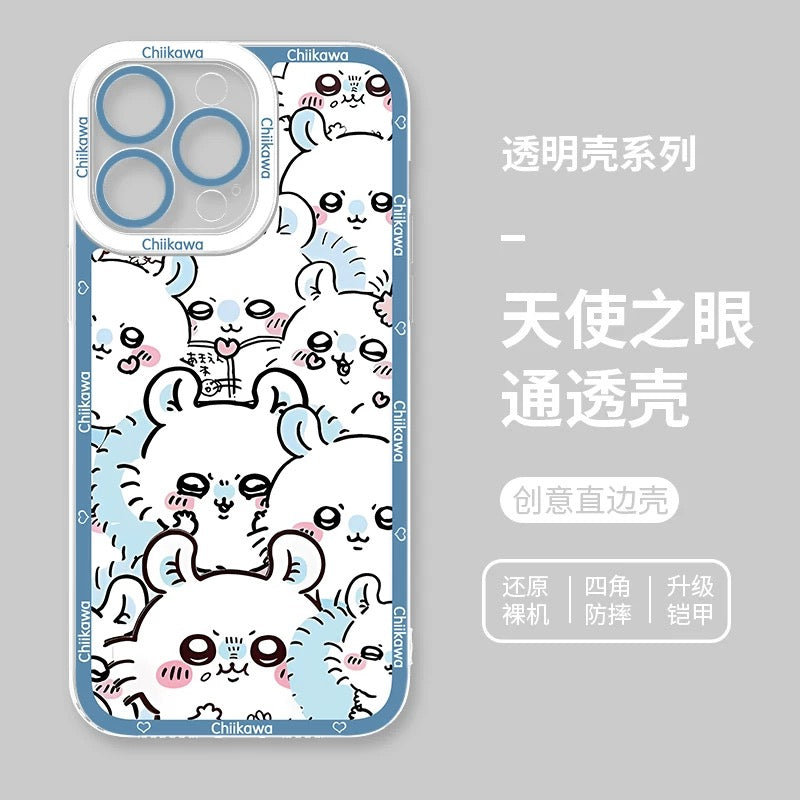 Japanese Cartoon Chiikawa Full Sceen | Chiikawa Hachiware Usagi Momonga Kurimanju - iPhone Case PLUS SE2 XS XR X 11 12 13 14 15 16 16e 17 17e Pro Promax 12mini 13mini
