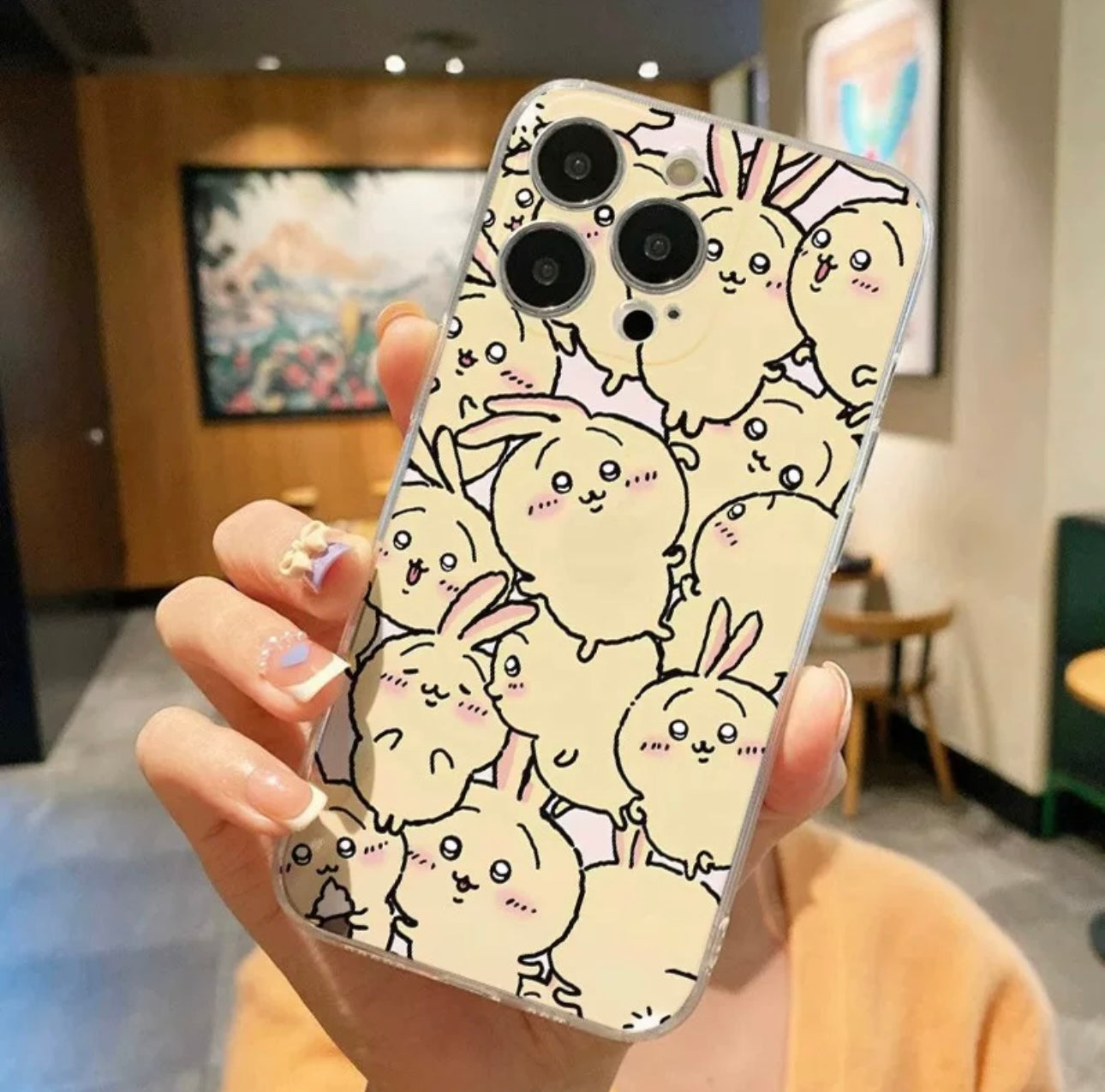 Japanese Cartoon Fun Full Screen ChiiKawa Hachiware Usagi Momonga Rakko - iPhone Case 11 12 13 14 15 Pro Promax