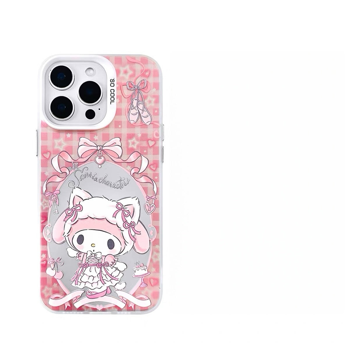 Japanese Cartoon Sanrio Ballet Kitten Laser Case | ハローキティ マイメロディ クロミ シナモロール 4種 - iPhoneケース 11 12 13 14 15 16 16e 17 17e Pro Promax