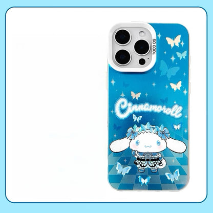 Japanese Cartoon Sanrio Butterfly Lolita Laser Case | Kuromi My Melody Cinnamoroll Hangyodon 4 Styles - Phone Case Samsung Galaxy S26 S25 S24 S23 S22 S21 FE Ultra Edge