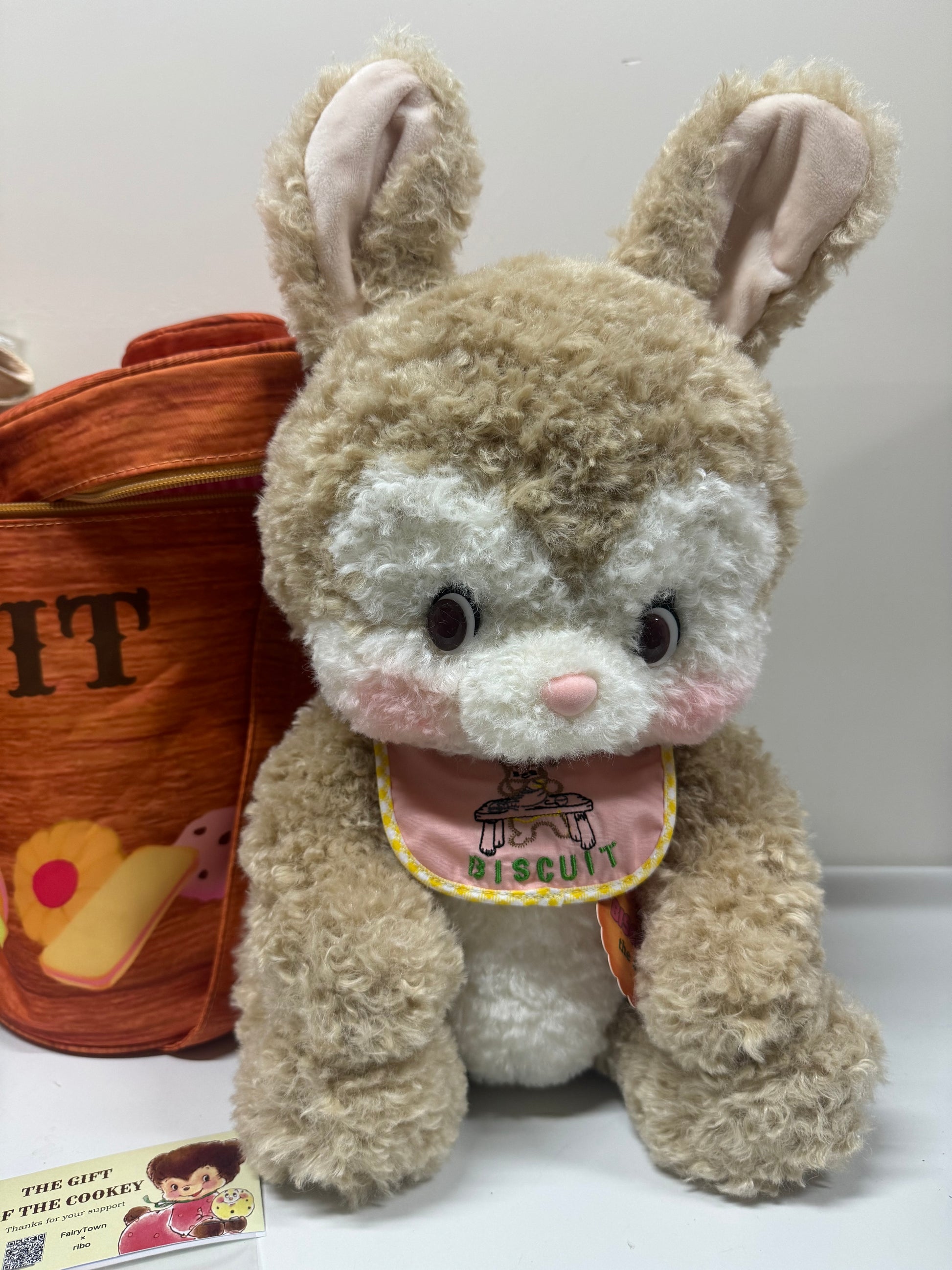 Japan Artist Ribo | Biscuit Bunny - 35cm Movable Plush Doll Vintage Style Rare