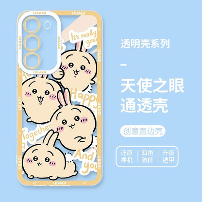 Japanese Cartoon Chiikawa Happy Enjoy Day Version | Chiikawa Hachiware Usagi Momonga Kurimanju - Phone Case Samsung Galaxy S26 S25 S24 S23 S22 S21 FE Ultra