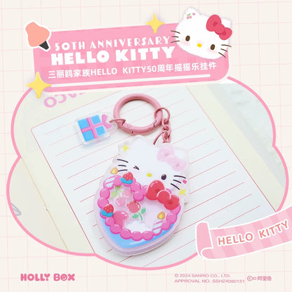 Sanrio Characters 50th Anniversary Acrylic Shake Shake Keychain Series | Hello Kitty My Melody Kuromi Cinnamoroll Pompompurin Pochacco - Kawaii Decoration Collectable Toys Toy Collection