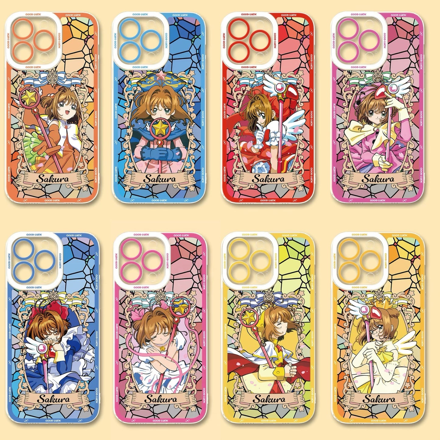 Japanese Cartoon CardCaptorSakura Glass Window | 8 Styles - iPhone Case PLUS SE2 XS XR X 11 12 13 14 15 16 16e 17 17e Pro Promax 12mini 13mini