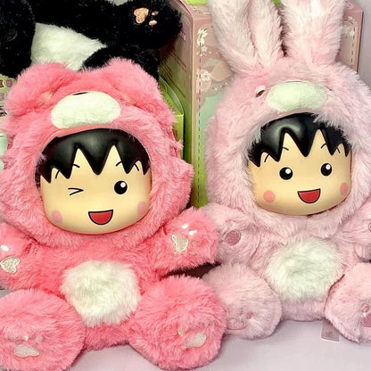 Chibi Maruko Chan Fluffy Animal Part 1 Series Vinyl Plush Doll | Fawn Bunny Panda Tiger Capybara Bear - Vinyl Face Plush Doll Figure Keychain Collectable Toys Mystery Blind Box KawaiiGiftLand