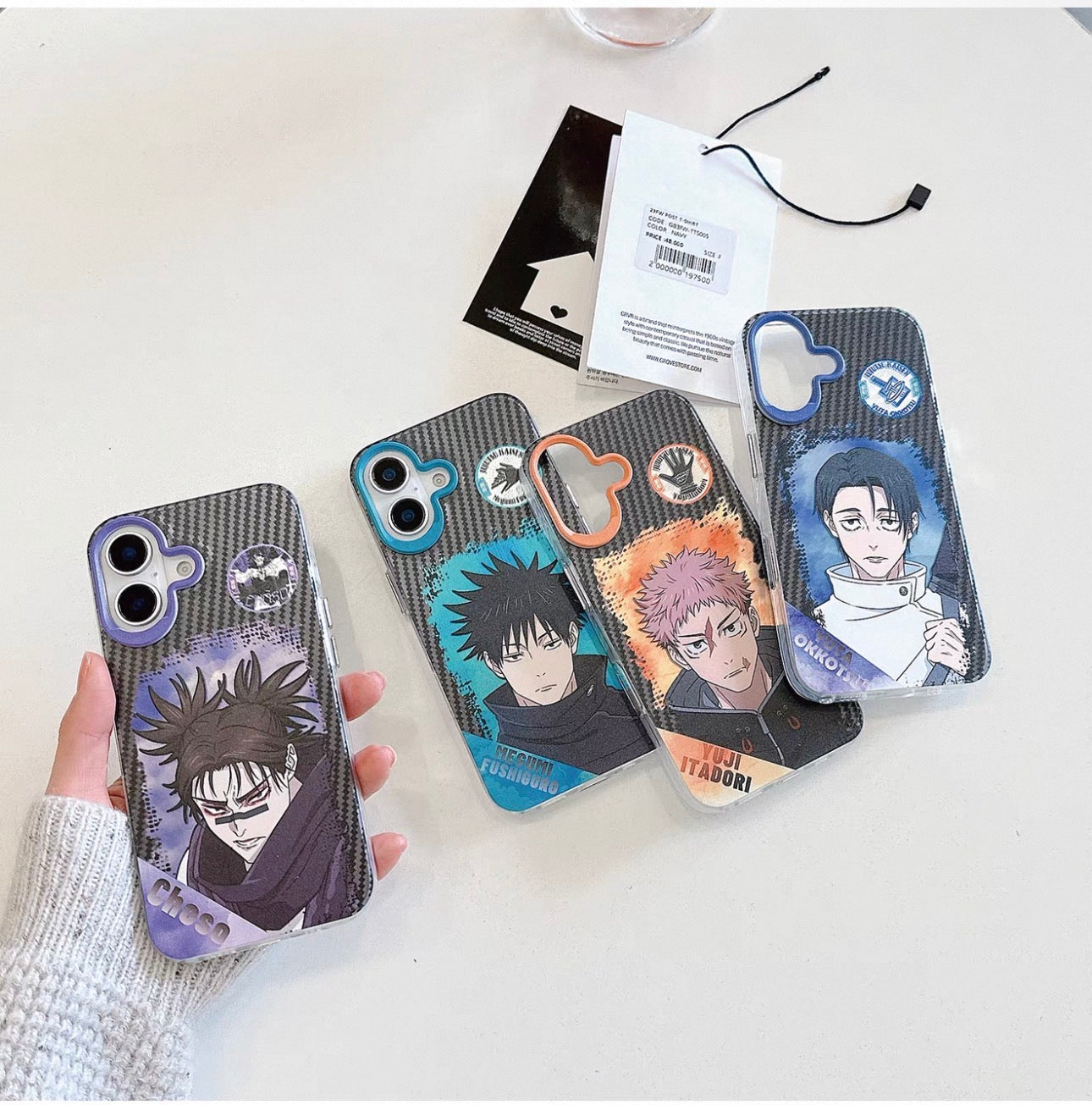 Japanese Anime Jujutsu Kaisen Laser Case Dark Background Version | Yuji Yuta Megumi Choso - iPhone Case PLUS SE2 11 12 13 14 15 16 16e 17 17e Pro Promax 12mini 13mini