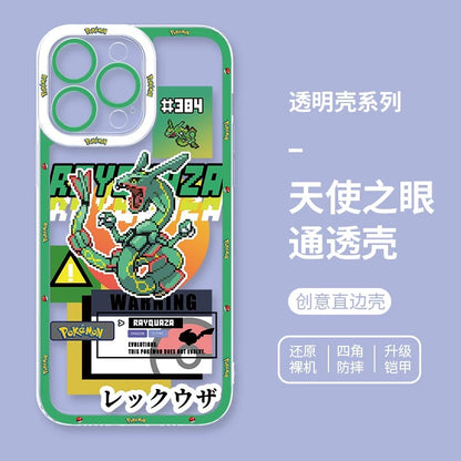 Japan Cartoon Pokemon Game Pixel Version | Tyranitar Pupitar Dragapult Arceus Lucario Rayquaza Ash Greninja Armarouge - iPhone Case PLUS SE2 XS XR X 11 12 13 14 15 16 16e 17 17e Pro Promax 12mini 13mini