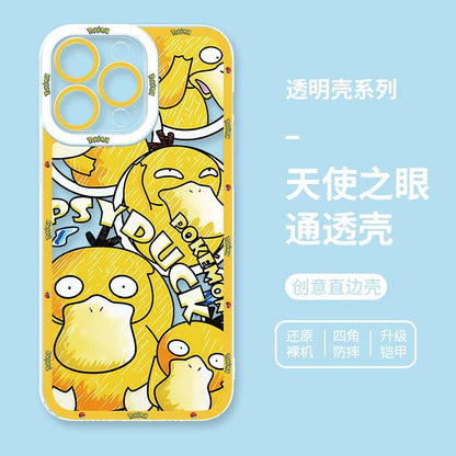 Japan Cartoon Pokemon All Drawing Version | Pikachu Gengar Squirtle Snoriax Psyduck Bulbasaur - iPhone Case PLUS SE2 XS XR X 11 12 13 14 15 16 16e 17 17e Pro Promax 12mini 13mini