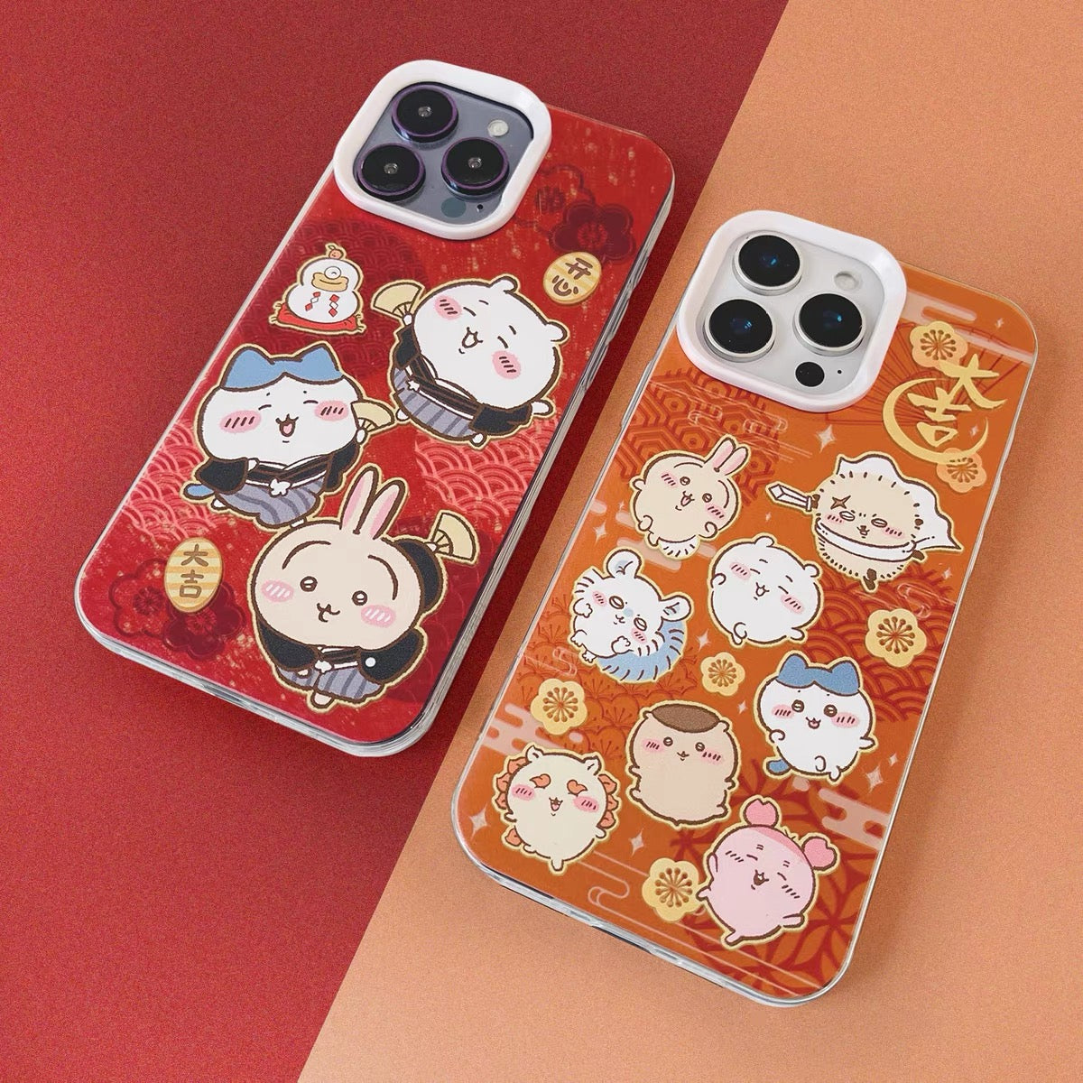 Japanese Cartoon ChiiKawa Happy New Year Laser Case | Kimono & Group 2 Styles - iPhone Case 11 12 13 14 15 16 16e 17 17e Pro Promax