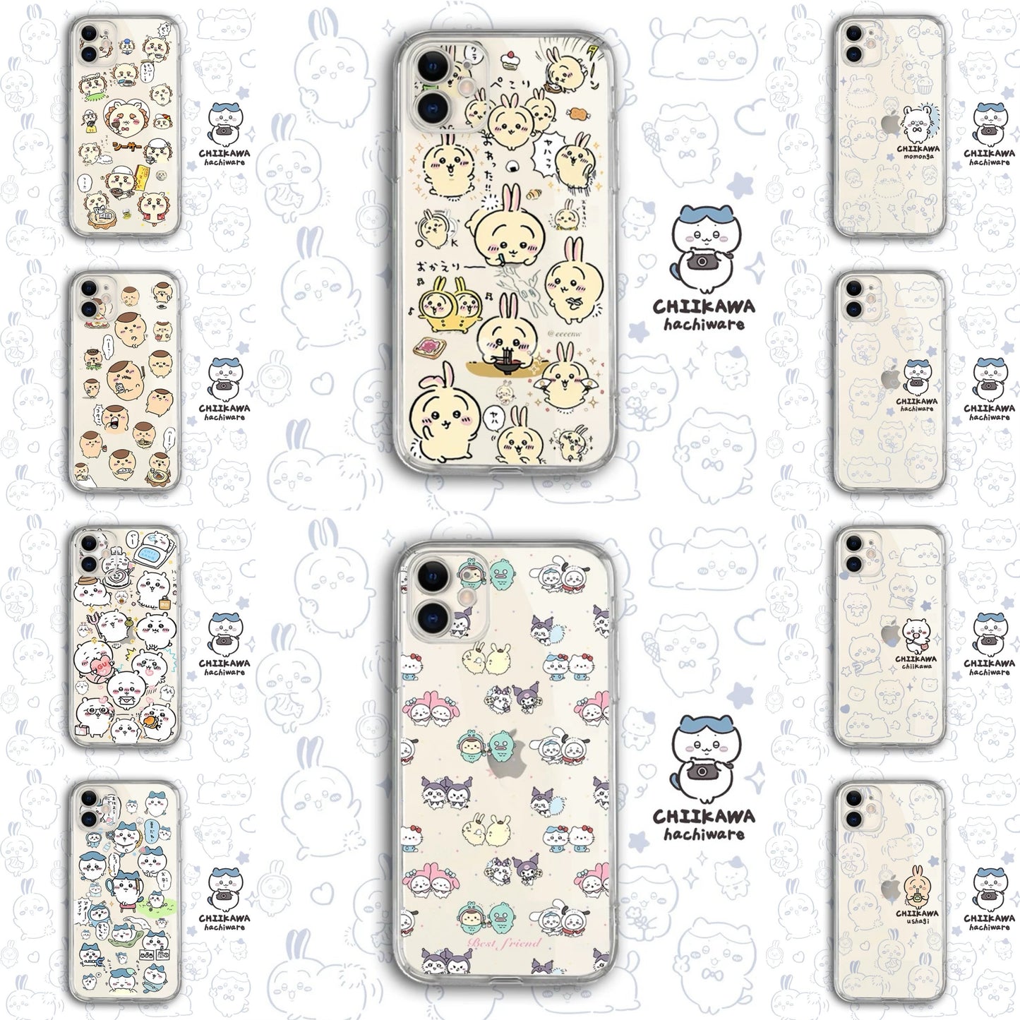 Japanese Cartoon Chiikawa Clean Case | Happy Fun Part2 Sanrio - Phone Case Samsung Galaxy S26 S25 S24 S23 S22 S21 FE Ultra
