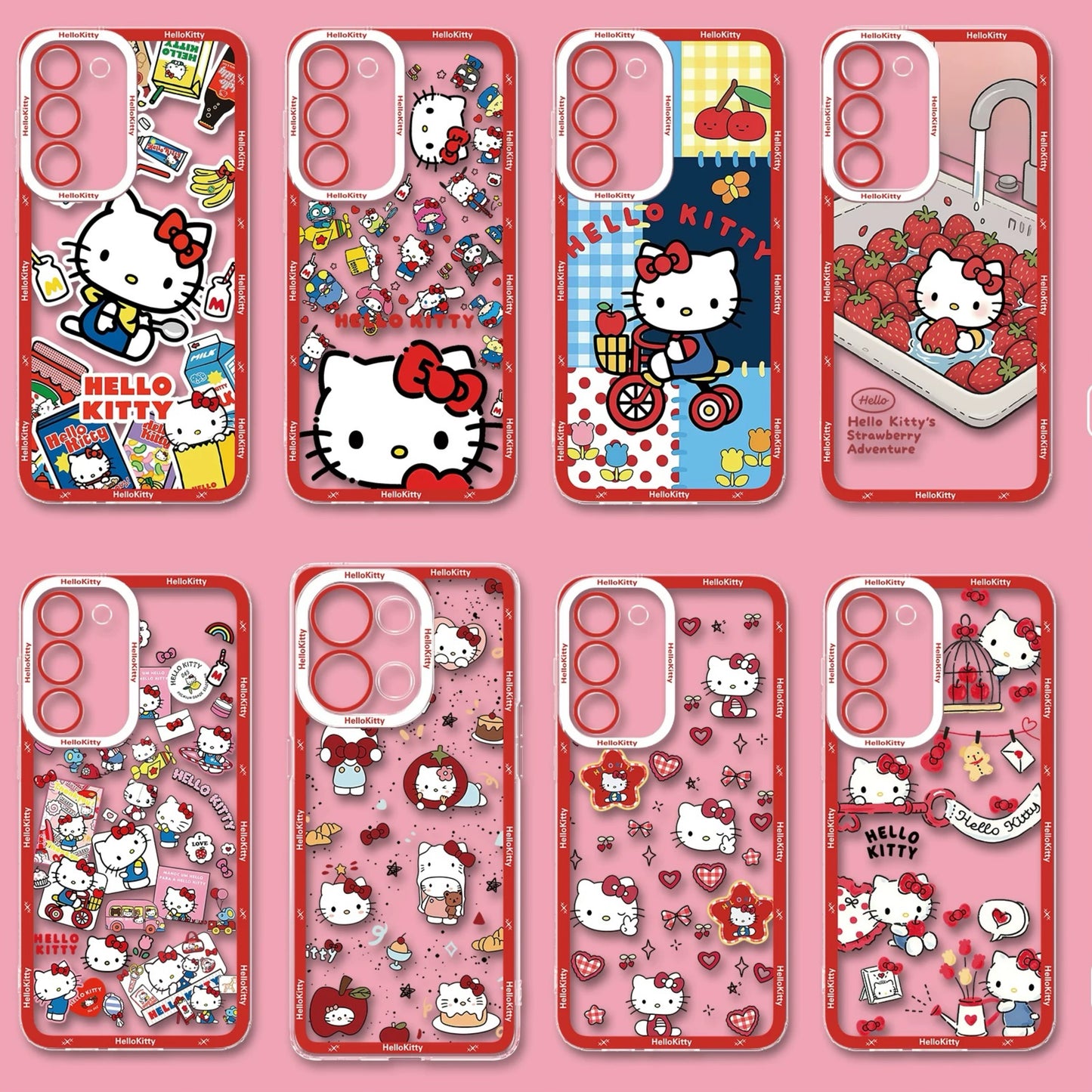 Japanese Cartoon Hello Kitty | Vintage Kitty Red Version - Phone Case Samsung Galaxy S26 S25 S24 S23 S22 S21 FE Ultra Edge