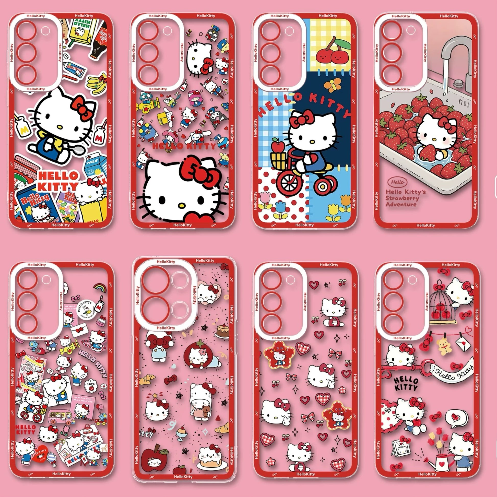 Japanese Cartoon Hello Kitty | Vintage Kitty Red Version - Phone Case Samsung Galaxy S26 S25 S24 S23 S22 S21 FE Ultra Edge