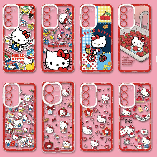 Japanese Cartoon Hello Kitty | Vintage Kitty Red Version - Phone Case Samsung Galaxy S26 S25 S24 S23 S22 S21 FE Ultra Edge