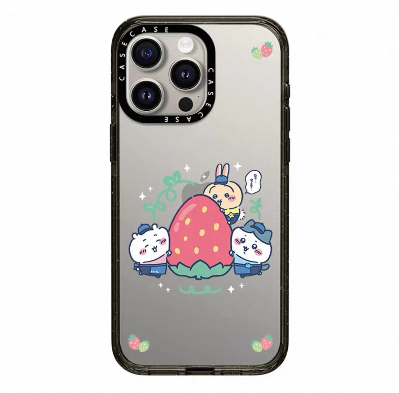 Japanese Cartoon ChiiKawa Transparent Black Frame & Mirror Phone Case | Cafe & Group 8 Styles ChiiKawa Hachiware Usagi - iPhone Case 12 13 14 15 16 17 Pro Promax