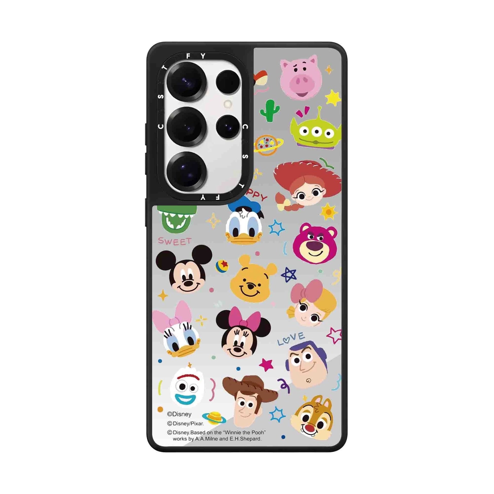 Cute Cartoon | Mirror Case Mickey Minnie Donald Winnie Stitch - Phone Case Samsung Galaxy S25 S24 S23 Ultra KawaiiGiftLand