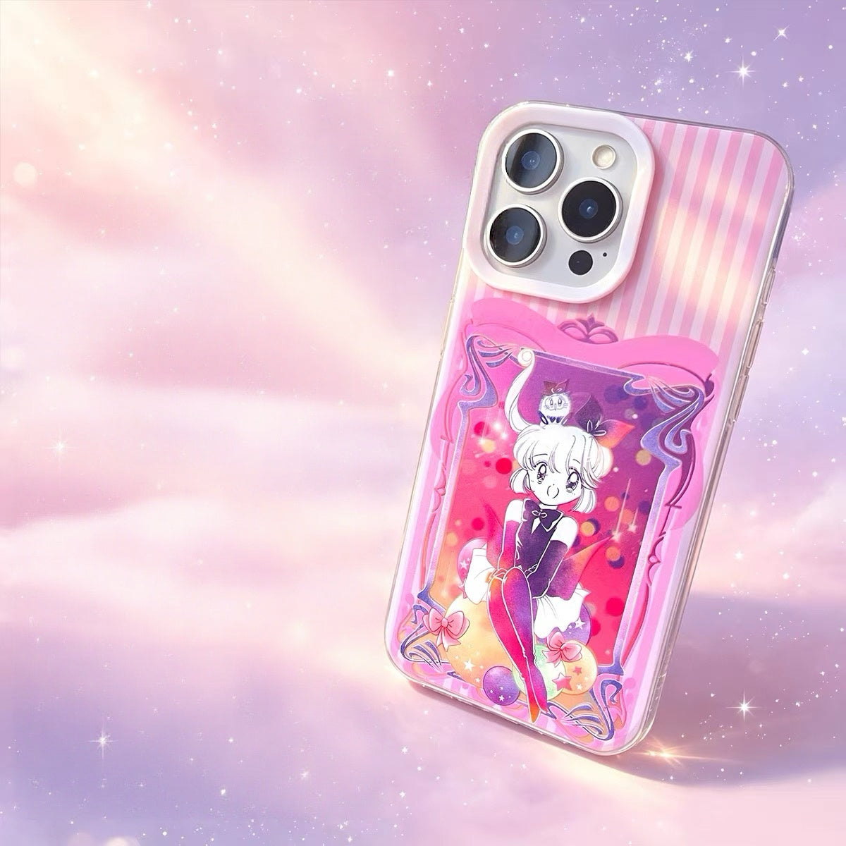 Japanese Comic Saint Tail Laser Case | Part2 Pink Stripe 3 Styles - Phone Case Samsung Galaxy S26 S25 S24 S23 S22 S21 FE Ultra Edge