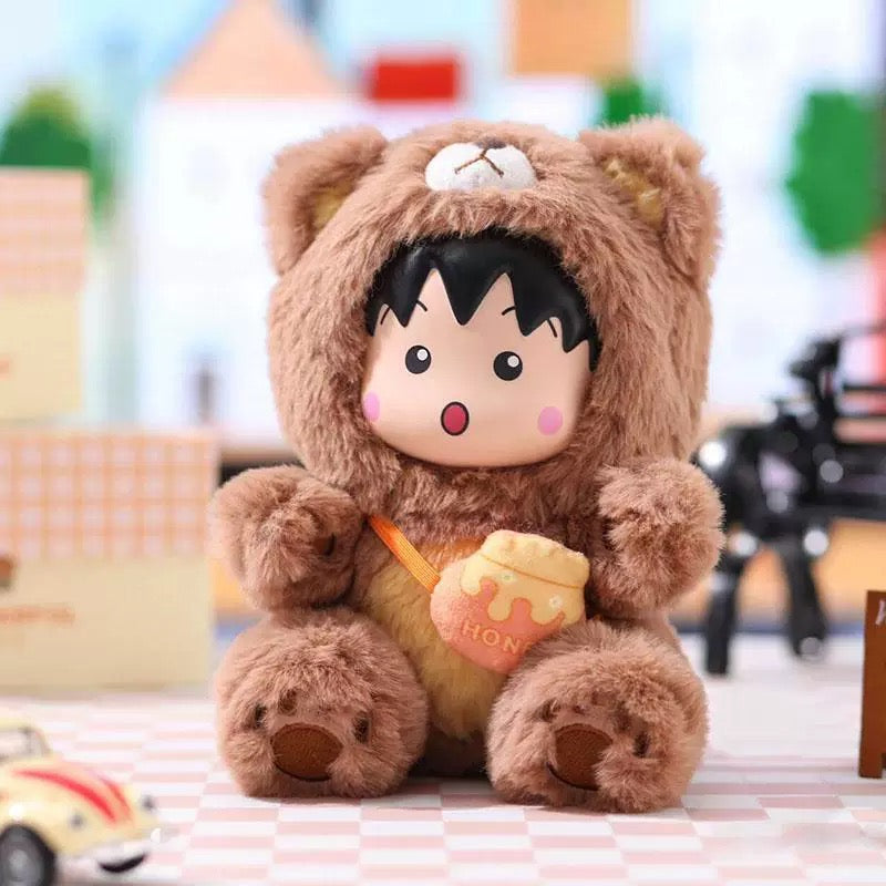 Chibi Maruko Chan Fluffy Animal Part 2 Series Vinyl Plush Doll | Bear Pig Lion Sheep Fox Elephant Dinosaur Lion Dance - Vinyl Face Plush Doll Figure Keychain Collectable Toys Mystery Blind Box KawaiiGiftLand