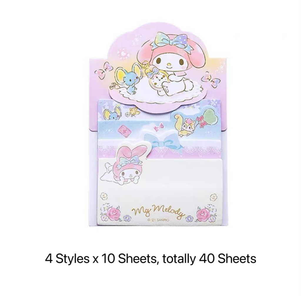 Sanrio Japan 4 Styles Mini Memo Pad | Hello Kitty Little Twin Stars My Melody Kuromi Cinnamoroll Pompompurin - 60Sheets KawaiiGiftLand