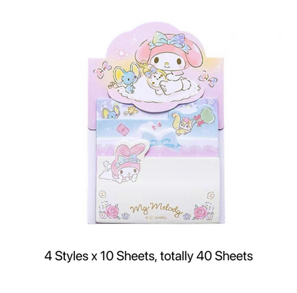 Sanrio Japan 4 Styles Mini Memo Pad | Hello Kitty Little Twin Stars My Melody Kuromi Cinnamoroll Pompompurin - 60Sheets