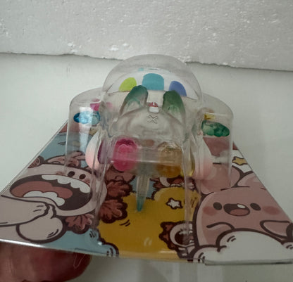 Japan Artist GRAPE BRAIN X Ngaew | Macaroni Ngacaroni Transparent White Version - Sofubi Figure Soft Vinyl Rare