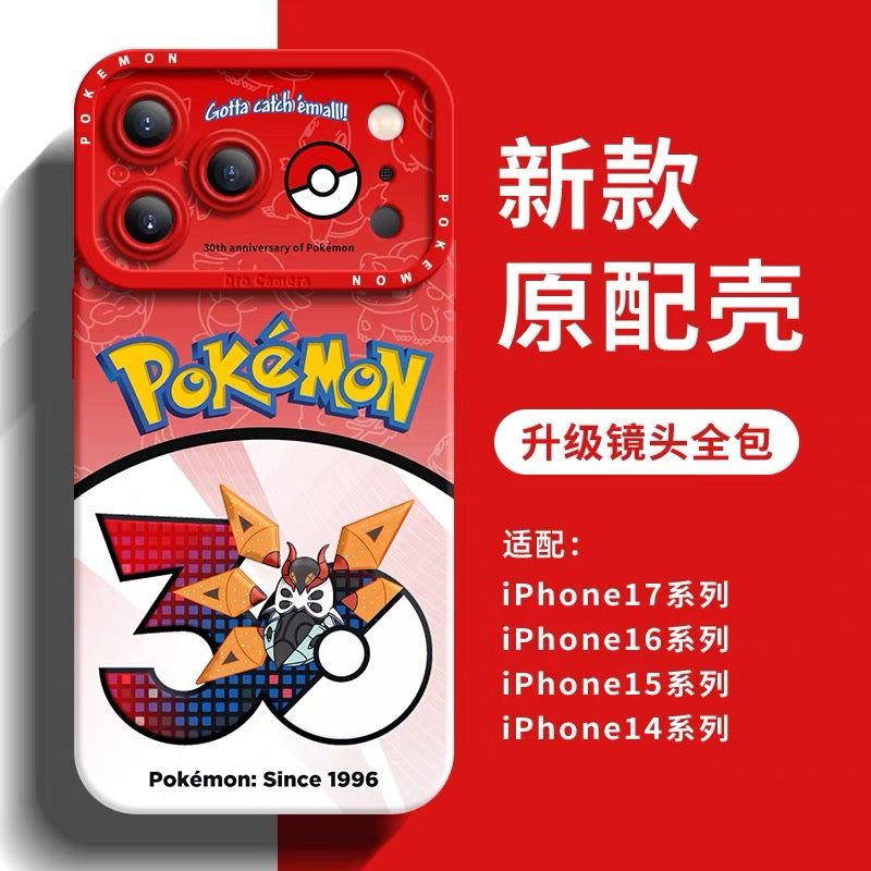 Japanese Cartoon Pokemon Silicone Case Pokemon 30 Anniversary Version Part30 | Morpeko Falinks Walking Wake Dracovish Slither Wing Gouging Fire Raging Bolt Iron Treads Iron Moth 9 Styles - iPhone Case 11 12 13 14 15 16 16e 17 17e Pro Promax 12mini 13mini