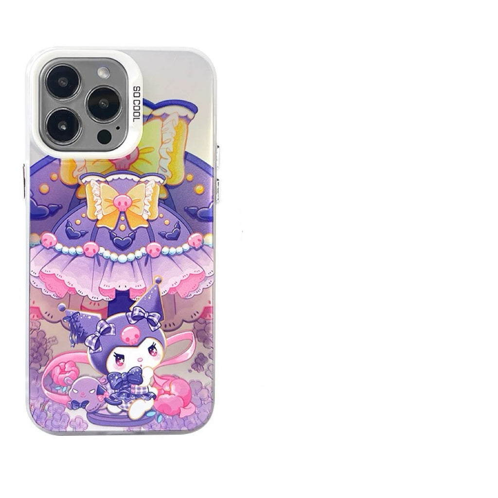 Japanese Cartoon Sanrio Ribbon Lolita | My Melody Kuromi Cinnamoroll Laser - iPhone Case 11 12 13 14 15 16 Pro Promax