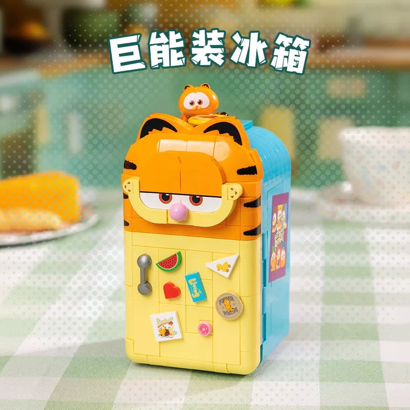 Pan Tasy x Garfield Family | Refrigerator - Lovely Cat Exotic Shorthair Building Blocks Toy Collections