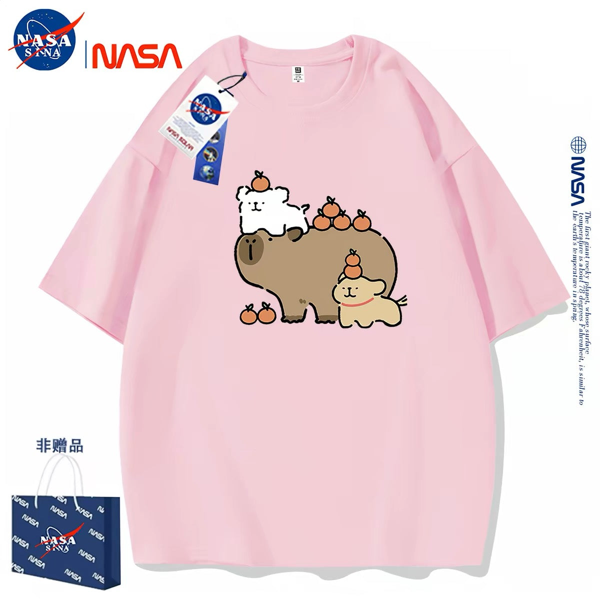 Cute Cartoon Doggie Maltese Puppy Style T-Shirt Series | Maltese Play with Capybara Part1 - Kawaii Fashion Items for Child & Adult Matching outfits for Parents and Children