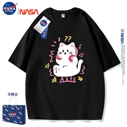 Cute Animals Cat Style T-Shirt Series | Kitten with Headphone Part1 - Kawaii Fashion Items for Child & Adult Matching outfits for Parents and Children