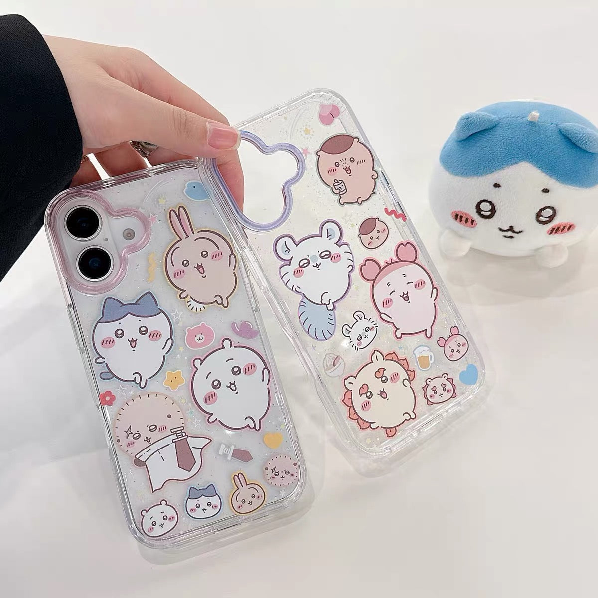 Japanese Cartoon ChiiKawa Gittler Colour Clear Case with Phone Strape | ChiiKawa Hachiware Usagi Momonga Rakko Kurimanju Shisa Furuhonya - Phone Case Samsung Galaxy S26 S25 S24 S23 S22 S21 FE Ultra Edge