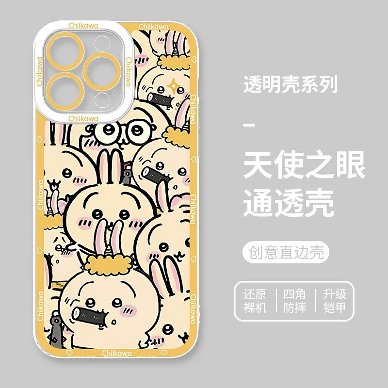 Japanese Cartoon Chiikawa Full Sceen | Chiikawa Hachiware Usagi Momonga Kurimanju - iPhone Case PLUS SE2 XS XR X 11 12 13 14 15 16 16e 17 17e Pro Promax 12mini 13mini