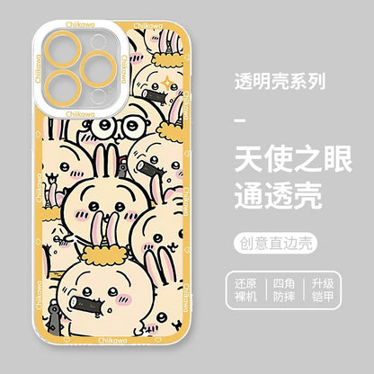 Japanese Cartoon Chiikawa Full Sceen | Chiikawa Hachiware Usagi Momonga Kurimanju - iPhone Case PLUS SE2 XS XR X 11 12 13 14 15 16 16e 17 17e Pro Promax 12mini 13mini