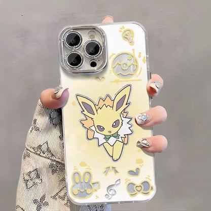 Japanese Cartoon Pokemon Case Eevee Evolution Cute Emo Version | Eevee Vaporeon Jolteon Flareon Espeon Umbreon Leafeon Glaceon Sylveon 9 Styles - iPhone Case PLUS SE2 XS XR X 11 12 13 14 15 16 16e 17 17e Pro Promax 12mini 13mini (副本)