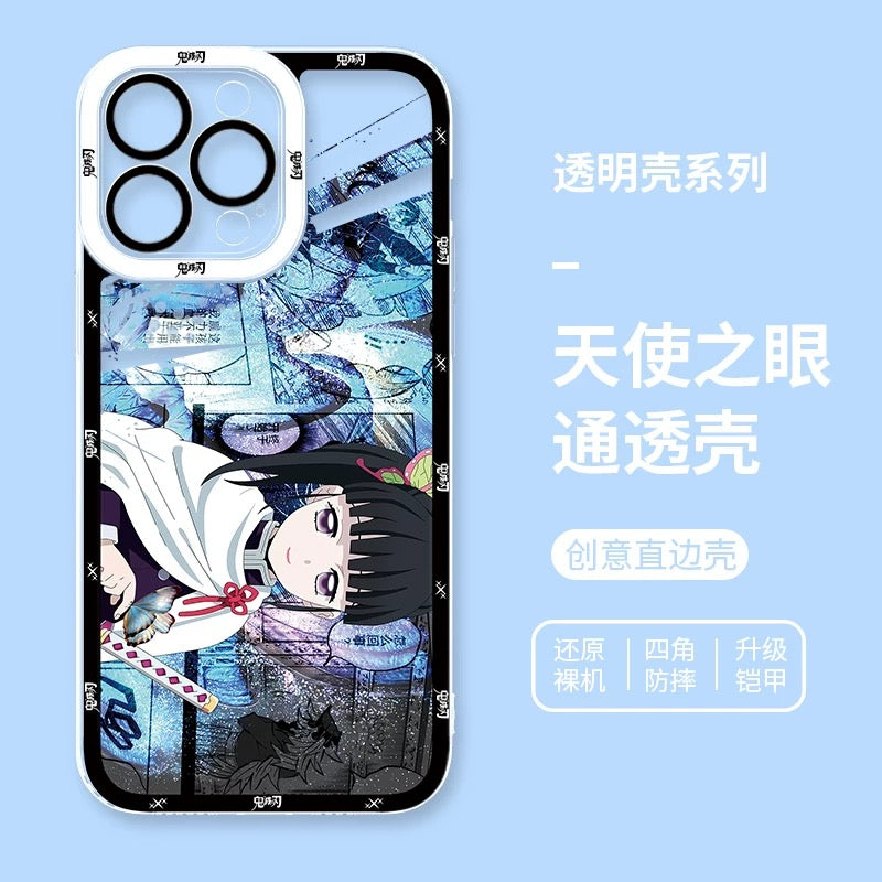 Japanese Anime Kimetsu no Yaiba Demon Slayer Horizontal Version | Kokushibou Tsugikuni Michikatsu Douma Gyoumei Sanemi Kanao Rengoku Uzui Nezuko - iPhone Case PLUS SE2 XS XR X 11 12 13 14 15 16 16e 17 17e Pro Promax 12mini 13mini
