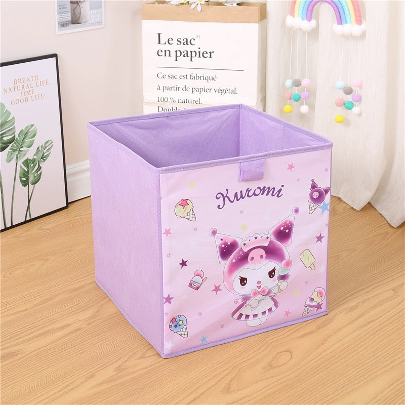 Japanese Cartoon Lovely Square Storage Box | Hello Kitty My Melody Kuromi Little Twin Stars Cinnamoroll Pompompurin - Bedroom Girl Gift