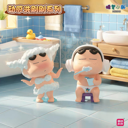 Japanese Cartoon Crayon Shin-chan | Dynamic Scrub Bathroom Time Series - Blind Box Figure Collection Toys