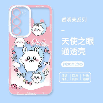 Japanese Cartoon Chiikawa Heart Shape Daily Version | Chiikawa Hachiware Usagi Momonga Kurimanju Rakko - Phone Case Samsung Galaxy S26 S25 S24 S23 S22 S21 FE Ultra