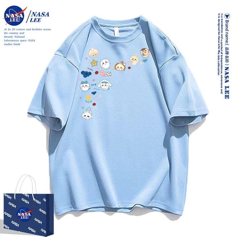 Japanese Cartoon ChiiKawa Casual Style T-Shirt Series | Chiikawa Hachiware Usagi Momonga Kurimanju Shisa Fun Drawing Style - Kawaii Fashion Items