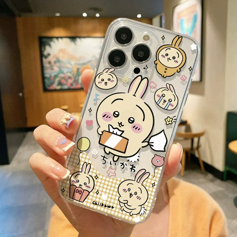 Japanese Cartoon Chiikawa Clean Case | Take Somethings Daily Chiikawa Hachiware Usagi Momonga Rakko 5 Styles - iPhone Case PLUS SE2 11 12 13 14 15 16 16e 17 17e Pro Promax 12mini 13mini