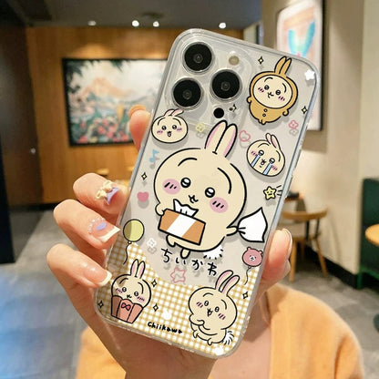 Japanese Cartoon Chiikawa Clean Case | Take Somethings Daily Chiikawa Hachiware Usagi Momonga Rakko 5 Styles - iPhone Case PLUS SE2 11 12 13 14 15 16 16e 17 17e Pro Promax 12mini 13mini