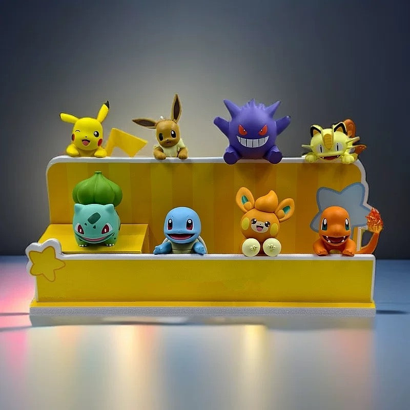 Japan Cartoon Pokemon Lying Down Series Part 1 | Pikachu Eevee Bulbasaur Charmander Squirtle Meowth Genger Pawmi - Figure Kawaii Decoration - KawaiiGiftLand