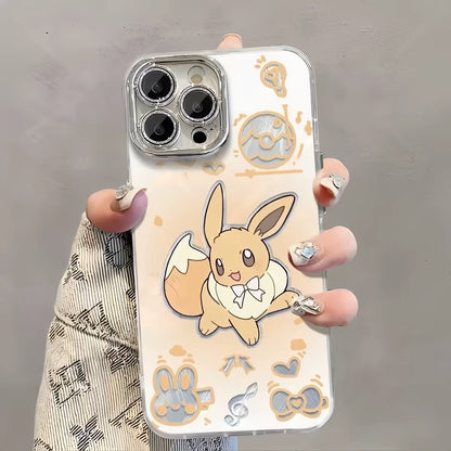 Japanese Cartoon Pokemon Case Eevee Evolution Cute Emo Version | Eevee Vaporeon Jolteon Flareon Espeon Umbreon Leafeon Glaceon Sylveon 9 Styles - iPhone Case PLUS SE2 XS XR X 11 12 13 14 15 16 16e 17 17e Pro Promax 12mini 13mini (副本)