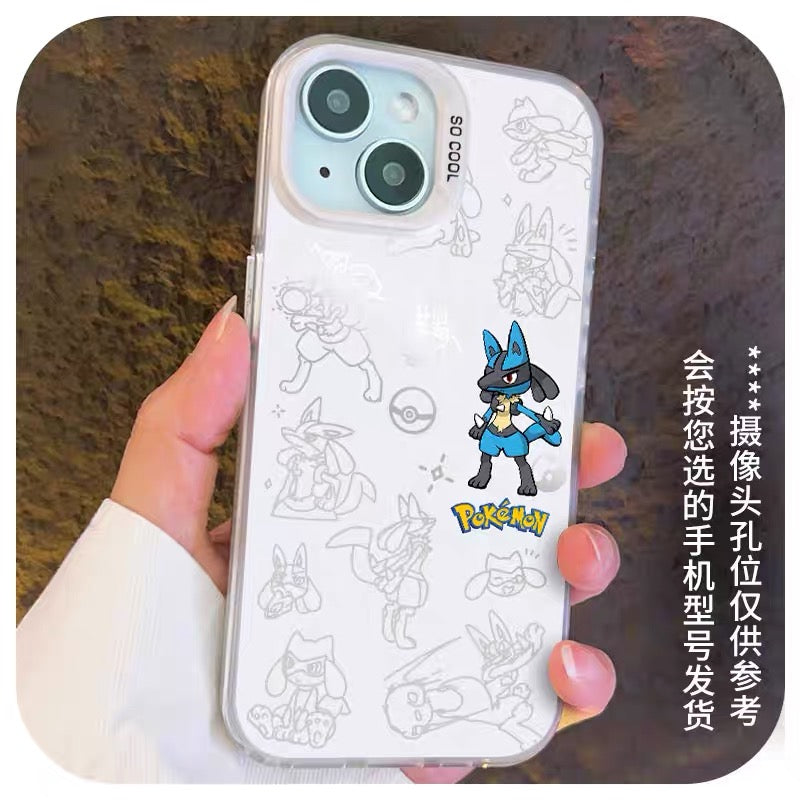 Japanese Cartoon Pokemon Matt & Silver Case Part4 | Psyduck Snorlax Slowpoke Oddish Togepi Gengar Lucario 7 Styles - Phone Case Samsung Galaxy S26 S25 S24 S23 S22 S21 FE Ultra Edge