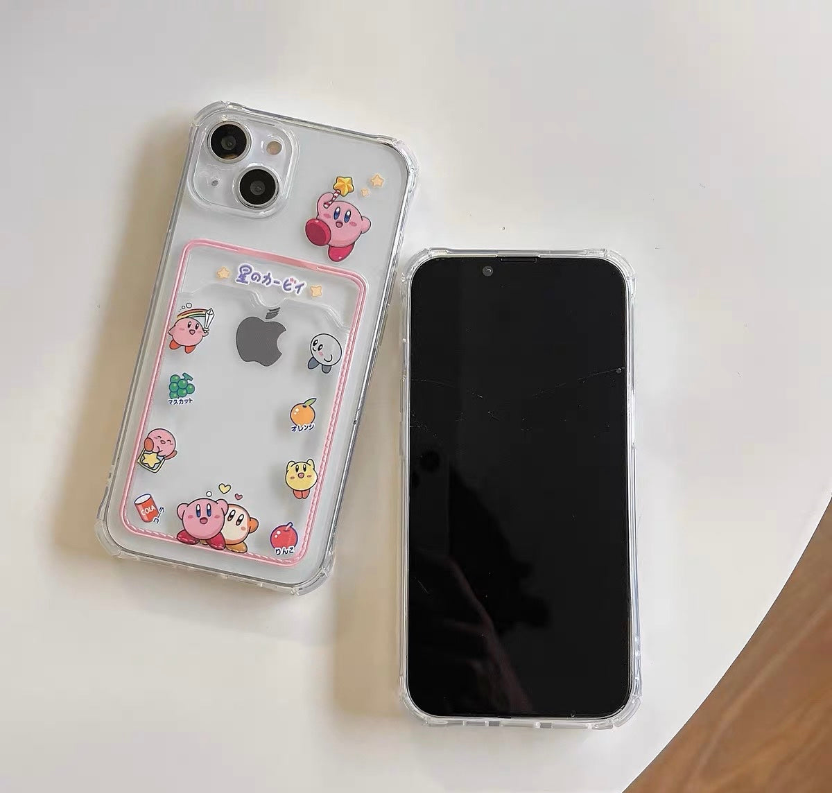 Japanese Cartoon Pink Monster Star kabi Photo Holder iPhone Case PLUS X 11 12 13 14 15 Pro Promax
