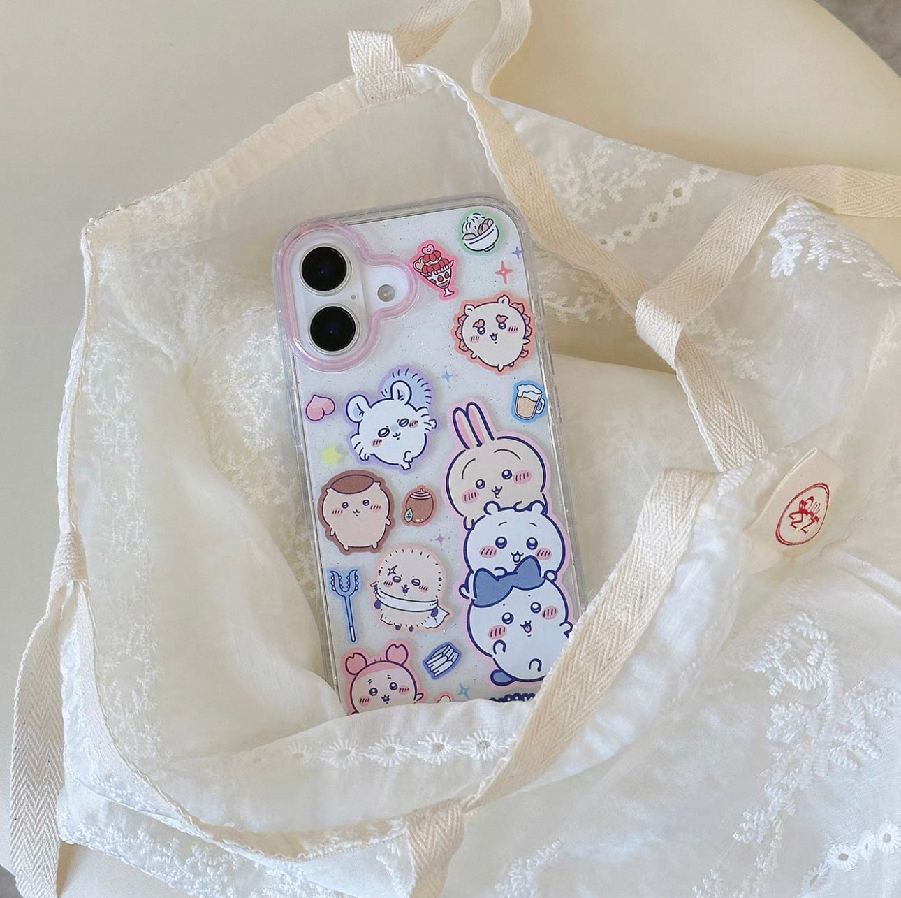 Japanese Cartoon ChiiKawa Gittler Colour Clear Case | Happy Group - iPhone Case Plus SE2 11 12 13 14 15 16 16e 17 17e Pro Promax 12mini 13mini