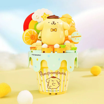 Sanrio Dessert Ice Cream Cone | Hello Kitty My Melody Kuromi Cinnamoroll Pompompurin Pochacco - Building Blocks Toy Collections