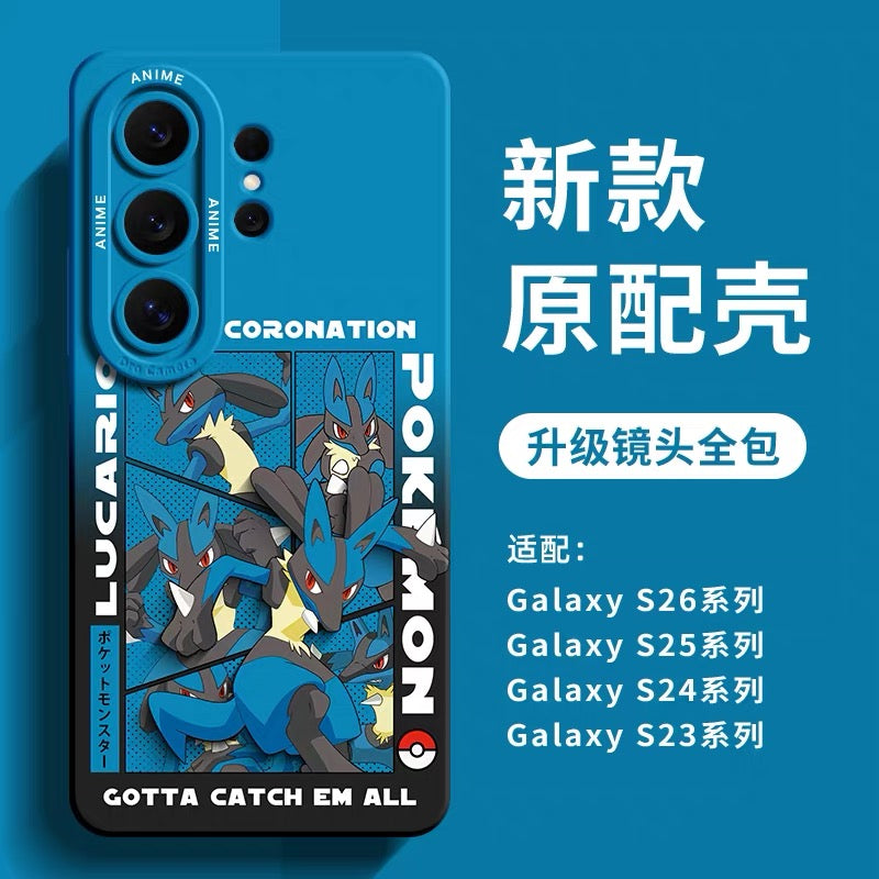 Japanese Cartoon Pokemon Silicone Case World Coronation | Ash Ketchum Pikachu Lucario Sirfetchd Dracovish Dragonite Charizard Gengar - Phone Case Samsung Galaxy S26 S25 S24 S23 FE Ultra Edge