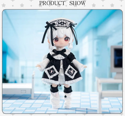 Simon Toys Cosplay Doll Outfits Set Gothic Lolita Series | Black & White Nurse - Original Outfits 1/12 ob11 11cm BJD Doll Ball Joint Doll