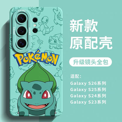Japanese Cartoon Pokemon Silicone Case | Pikachu Squirtle Bulbasaur Charmander Gengar Psyduck Snoriax Charizard  - Phone Case Samsung Galaxy S26 S25 S24 S23 FE Ultra Edge
