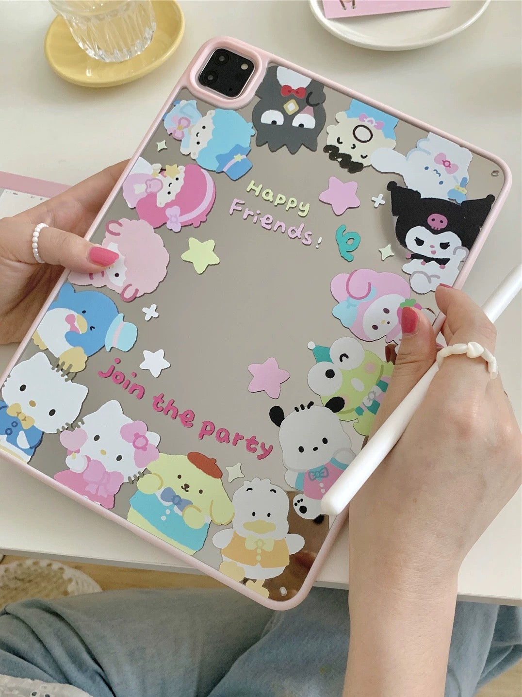 Japanese Cartoon Sanrio Happy Friends Join The Party Mirror Style - iPad Air 4 / iPad Pro